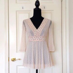 Express V neck Empire Waist Lace Top